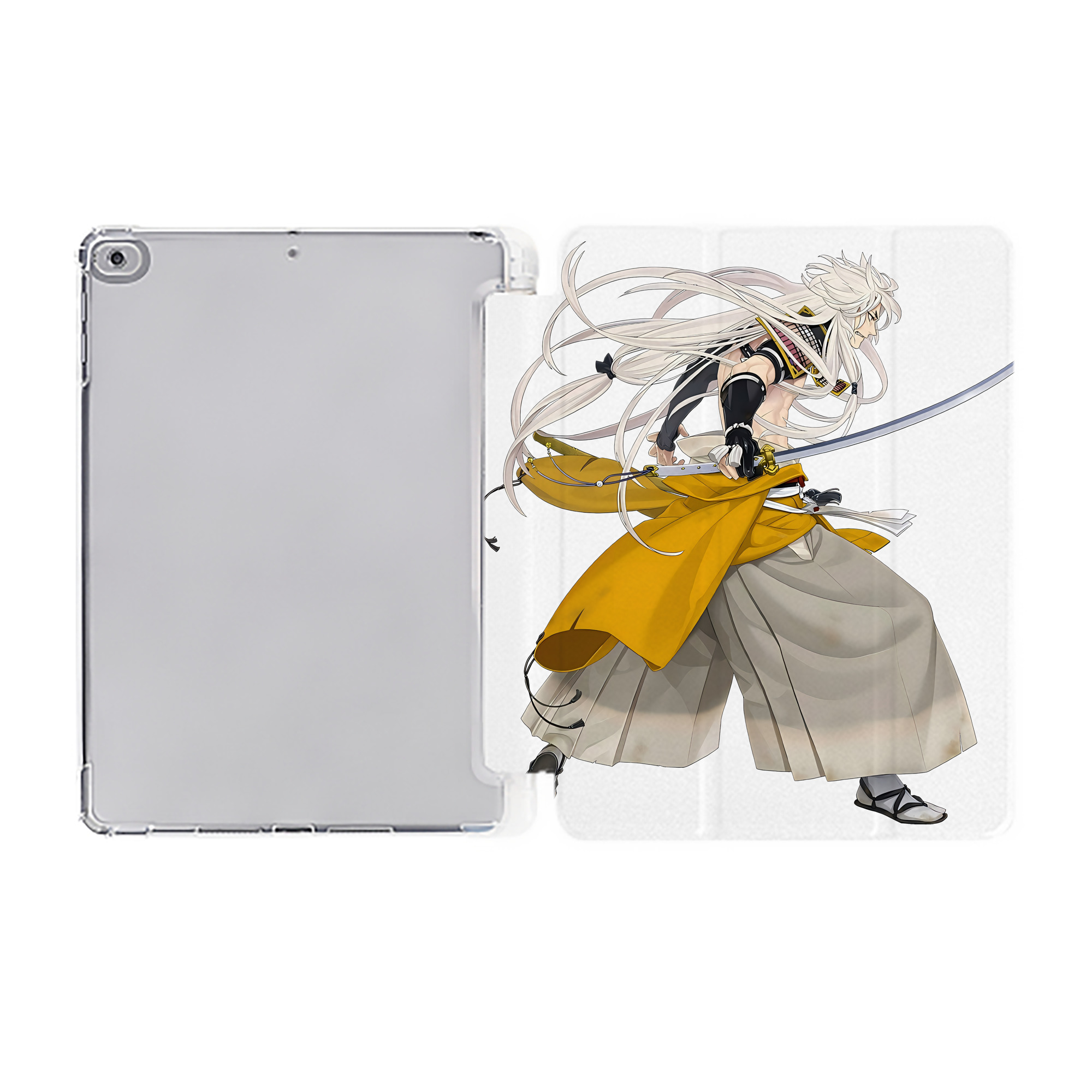 （画像用） 刀剣乱舞 Touken Ranbu IPad ケース ペン収納付き 三つ折りスタンド PUレザー×シリコン 対応機種9.5/10.5/10.9インチ